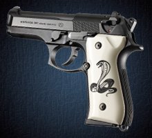 Ivory, Pearlized Polymer & Scrimshaw Grips