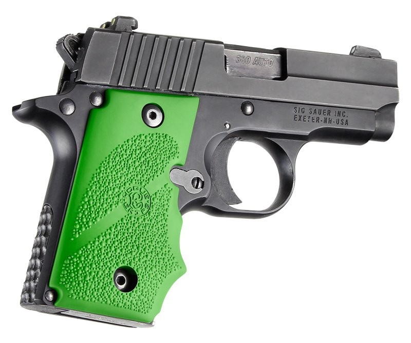 Sig Sauer P238 Rubber Grip with Finger Grooves Zombie Green #38005.