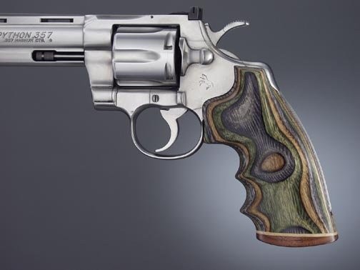Colt Python: Smooth Hardwood Grip with Finger Grooves and Stripe Cap - Lamo Camo