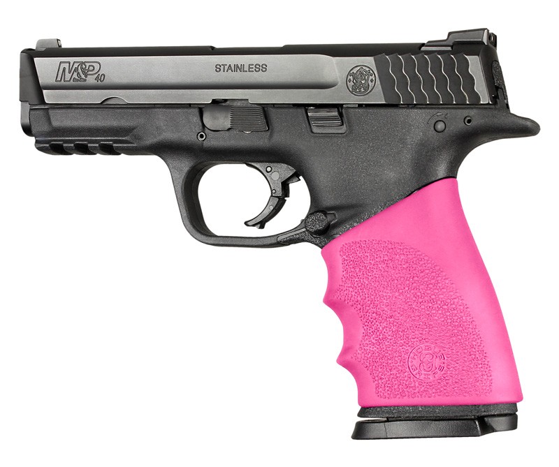 Smith & Wesson M&P 9mm / .357 SIG / .40 S&W: HandALL Hybrid Grip Sleeve -  Pink - Smith & Wesson M&P .40, 9mm, .357 SIG - Hybrid Grip Sleeves -  HandALL Grip Sleeves - Handgun Grips - Hogue Products