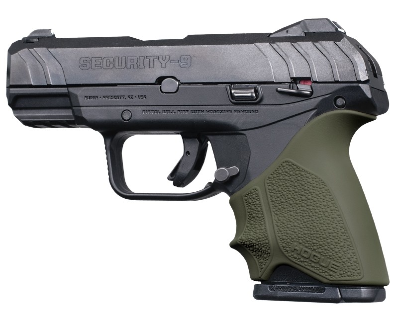 Ruger Security-9 Compact: HandALL Beavertail Grip Sleeve - OD Green. 