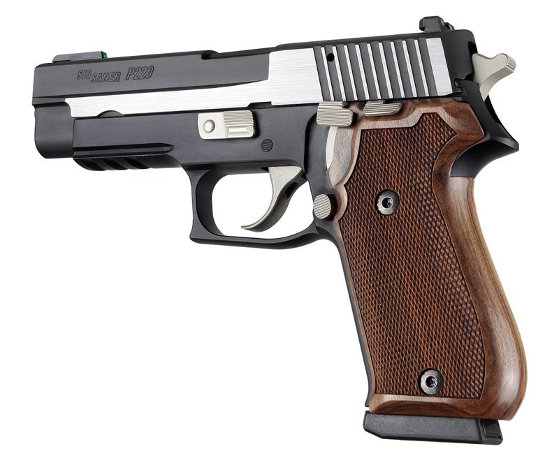 American New wood checkered grips For Sig Sauer P 220 