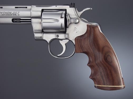 Colt Python: Smooth Hardwood Grip with Finger Grooves and Stripe Cap - Pau Ferro