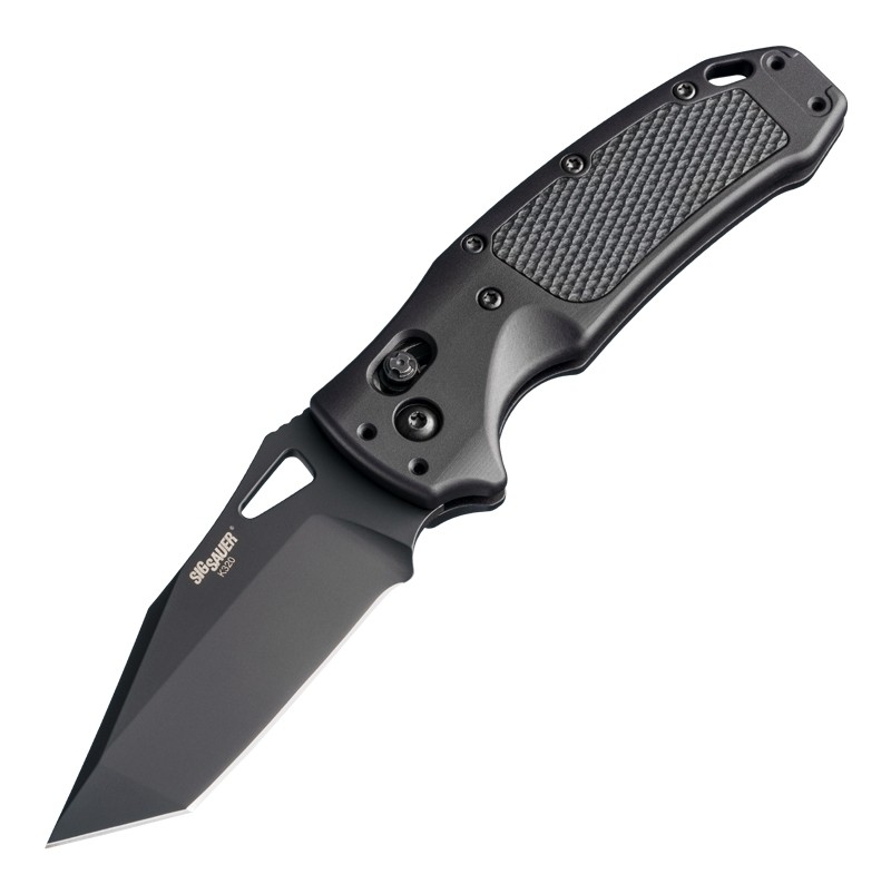 SIG K320 AXG Pro: 3.5" Tanto Blade - Black Cerakote Finish, Matte Black Aluminum Frame & Solid Black G10 Insert