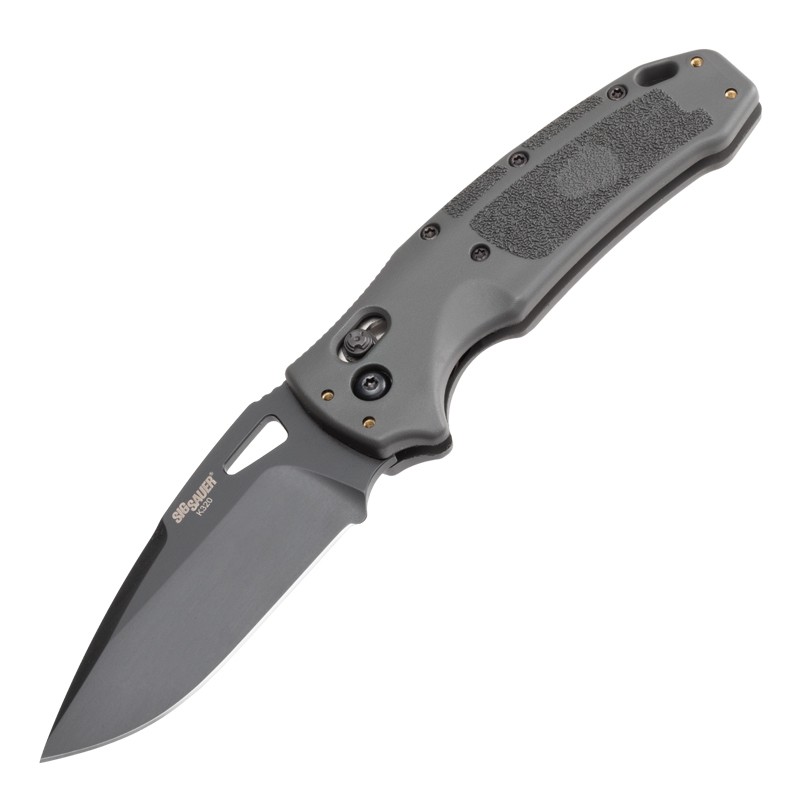SIG K320 Tactical Manual Folder: 3.5" Drop Point Blade - Black Cerakote Finish, Grey Polymer Frame