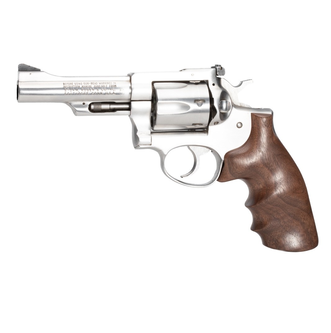 Ruger Security Six: Smooth Hardwood Grip with Finger Grooves - Walnut Burl