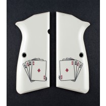 Browning Hi-Power Scrimshaw Ivory Polymer - Double Aces