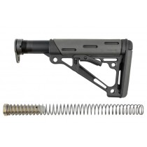AR-15 / M16: OverMolded Collapsible Buttstock Assembly (Includes Mil-Spec Buffer Tube & Hardware) - Slate Grey