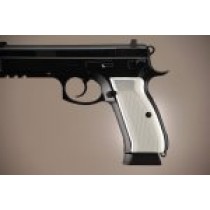 CZ-75 - CZ-85 Checkered Aluminum - Brushed Gloss Clear Anodize