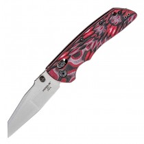 Deka Manual Folder (KnifeCenter Exclusive): 3.25" Wharncliffe Blade - Tumbled Finish, G-Mascus Red Lava G10 Frame