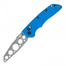 Deka Manual Trainer: 3.25" Wharncliffe Blade - Tumbled Finish, Blue Peel Ply G10 Frame