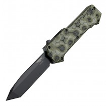Compound OTF Automatic: 3.5" Tanto Blade - Black PVD Finish, G-Mascus Green G10 Frame