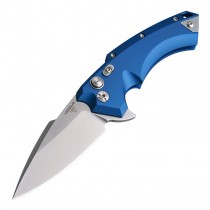 X5 Manual Flipper (RSR Exclusive): 3.5" Spear Point Blade - Tumbled Finish, Matte Blue Aluminum Frame