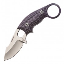 EX-F03 Fixed Blade: 2.25 " Clip Point Blade - Tumbled Finish, G-Mascus Purple G10 Scales