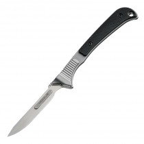 Expel Scalpel: 2.5" Replaceable Blade - Tumbled Finish, 440C Stainless Steel Frame - Solid Black G10 Scales
