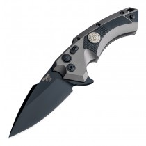 SIG X5 Tactical Manual Flipper: 3.5" Spear Point Blade - Black Cerakote Finish, Matte Grey Aluminum Frame & Solid Black G10 Inserts