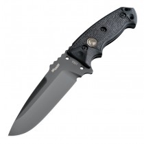 SIG EX-F01 LEGION Fixed Blade: 5.5" Drop Point Blade - Grey Cerakote Finish, Solid Black G10 Scales