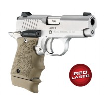 Red Laser Enhanced Grip for Kimber Micro 9: OverMolded Rubber - FDE