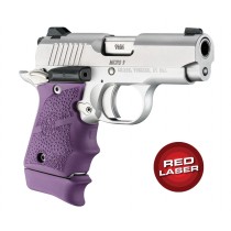 Red Laser Enhanced Grip for Kimber Micro 9: OverMolded Rubber - Purple