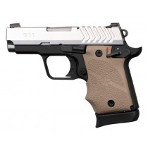 Springfield Armory 911 9mm: Cobblestone Rubber Grip with Finger Grooves (Ambi Safety) - FDE