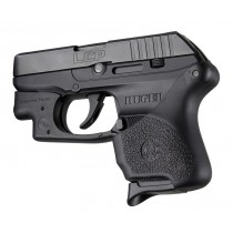 Ruger LCP .380 with Crimson Trace Button Grip: HandALL Hybrid Grip Sleeve - Black