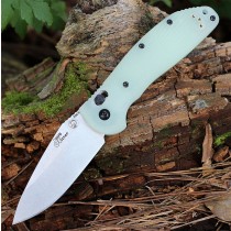 Doug Ritter RSK MK1-G2 Folder (Knifeworks Exclusive): 3.44" Drop Point Blade - Tumbled Finish, Natural Jade G10 Scales