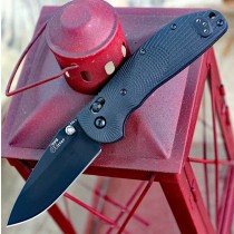 Doug Ritter RSK MKI-G2 Folder (Knifeworks Exclusive): 3.44" Drop Point Blade - Black Cerakote Finish, Solid Black G10 Scales