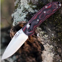 Doug Ritter Mini-RSK MKI-G2 Folder (Knifeworks Exclusive): 2.9" Drop Point Blade - Tumbled Finish, G-Mascus Red G10 Scales