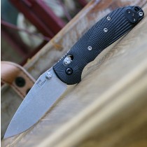 Doug Ritter Mini-RSK MKI-G2 Folder (Knifeworks Exclusive): 2.9" Drop Point Blade - Tumbled Finish, Solid Black G10 Scales
