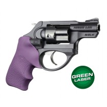 Green Laser Enhanced Grip for Ruger LCR: OverMolded Rubber Tamer Cushion - Purple