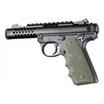 Ruger MK IV 22/45: OverMolded Rubber Grip with Finger Grooves - OD Green