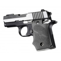 SIG SAUER P938 (Ambi-Safety): OverMolded Rubber Grip with Finger Grooves - Slate Grey