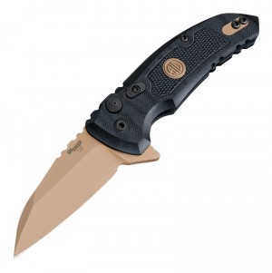 SIG X1-MicroFlip Emperor Scorpion Manual Flipper: 2.75" Wharncliffe Blade - FDE PVD Finish, Solid Black G10 Frame