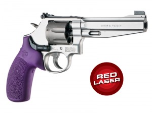 Red Laser Enhanced Monogrip for S&W K/L-Frame Round Butt: OverMolded Rubber - Purple