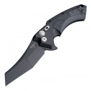 X5 Manual Flipper: 3.5" Wharncliffe Blade - Black Cerakote Finish, Matte Black Aluminum Frame & G-Mascus Black G10 Inserts