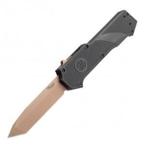 SIG Compound Emperor Scorpion OTF Automatic: 3.5" Tanto Blade - FDE PVD Finish, Solid Black G10 Frame