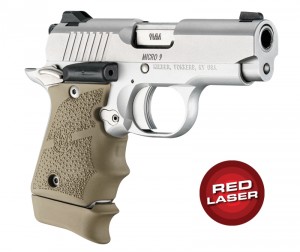 Red Laser Enhanced Grip for Kimber Micro 9: OverMolded Rubber - FDE