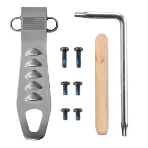 Deep Carry, Louvered Pocket Clip & Torx Screw Kit - Stone Tumbled