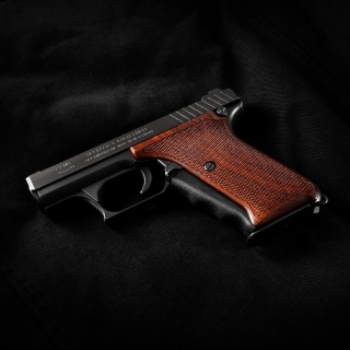 Checkered Hardwood Grip Panels - Cocobolo